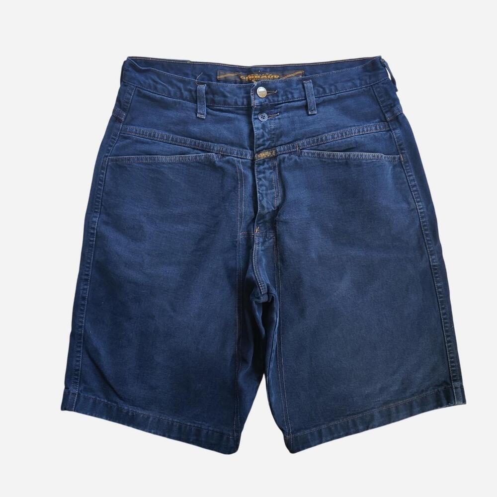vintage Marithé Girbaud François navy blue denim shorts with a relaxed fit